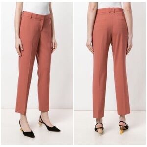 THEORY TROUSER PANTS 10 ANKLE LENGTH NWOT SALMON CAREER CASUAL OFFICE CLASSIC